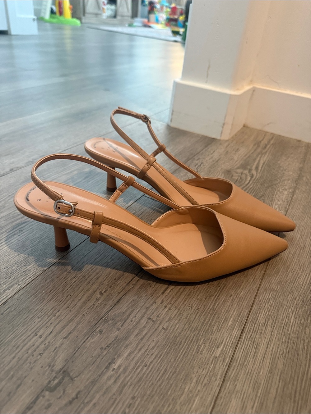 a new day Pointed Slingback Kitten Heels in Tan